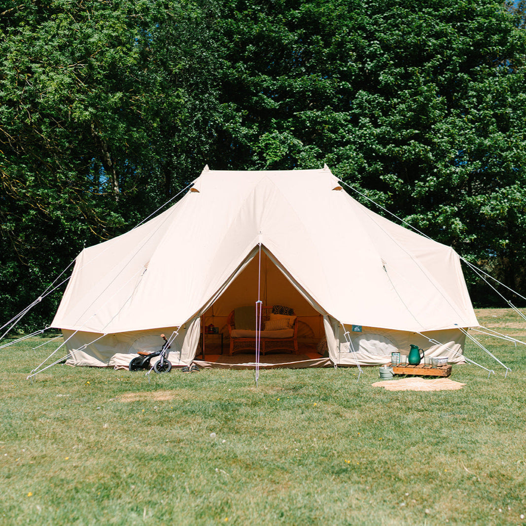 emperor bell tent with stove hole Ultimate Emperor Bell Tent with Fire Retardant Canvas – The Bell Tent Shop