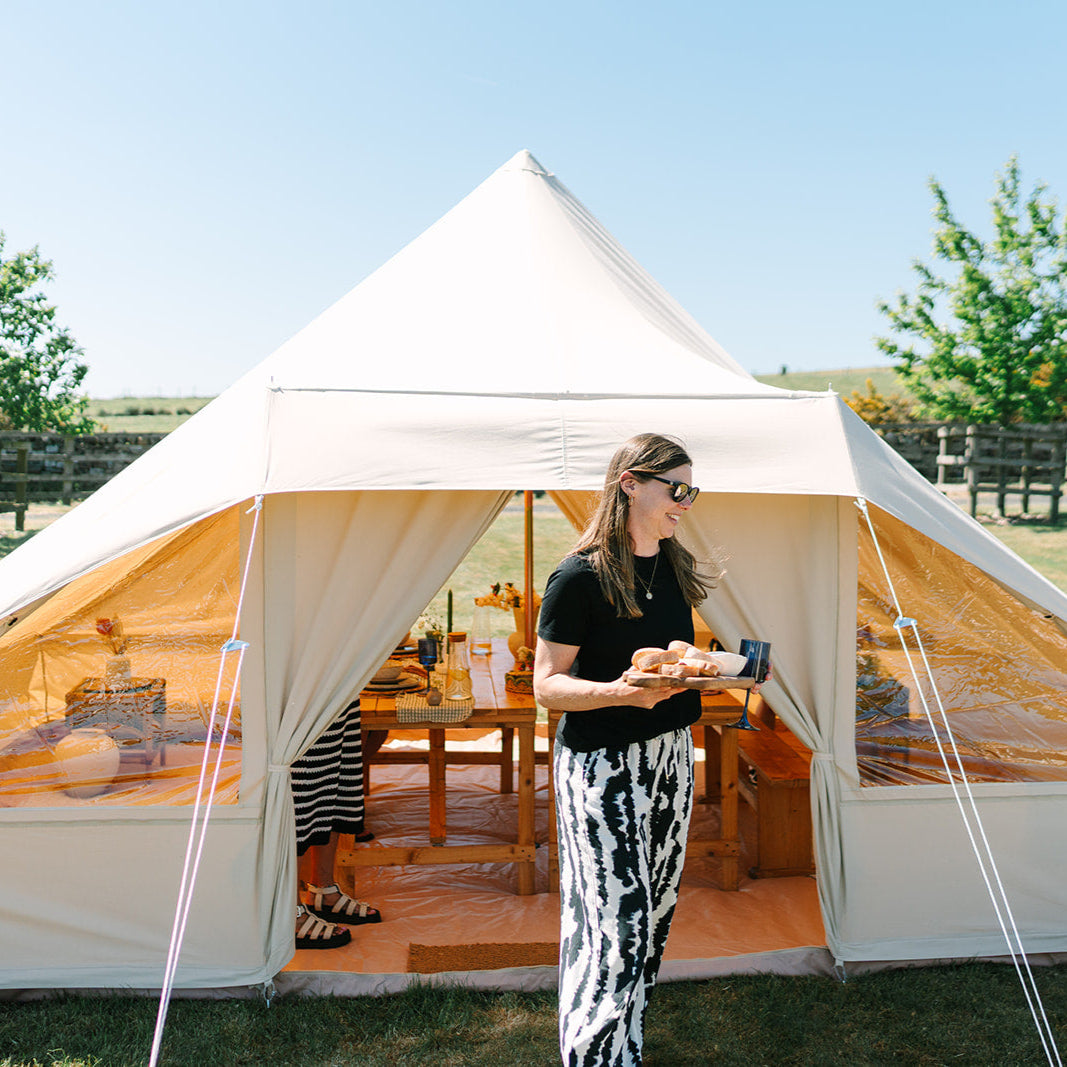 The_Bell_Tent_Shop_Ultimate_Touareg_Tent_Lunch_Outside With Bread board