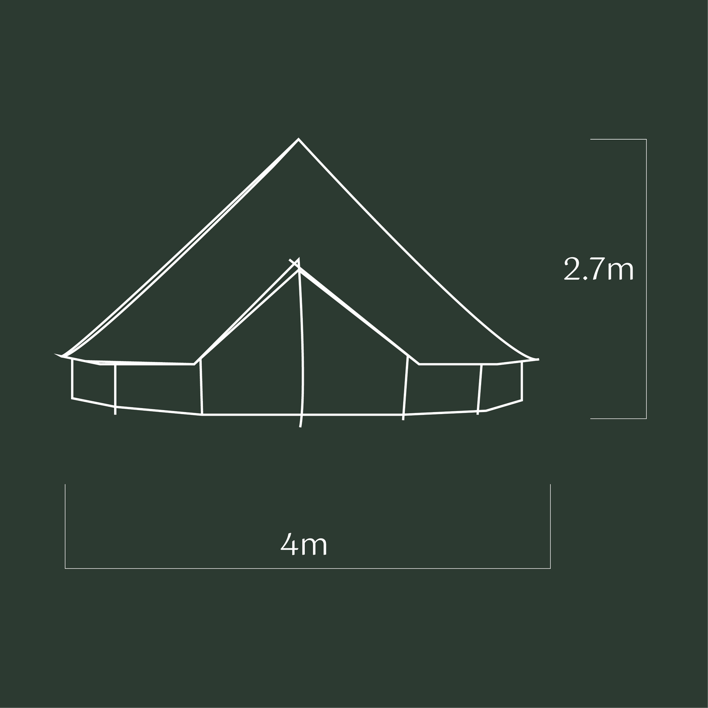 Ultimate 4m Bell Tent with Fire Retardant Canvas